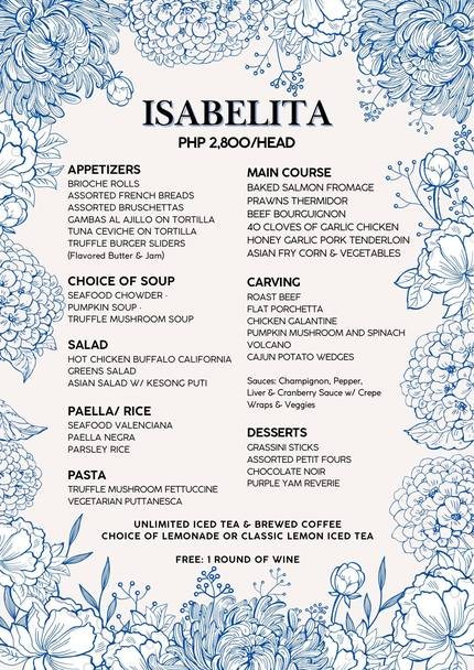 Isabelita — Privè by Illo's catering menu page