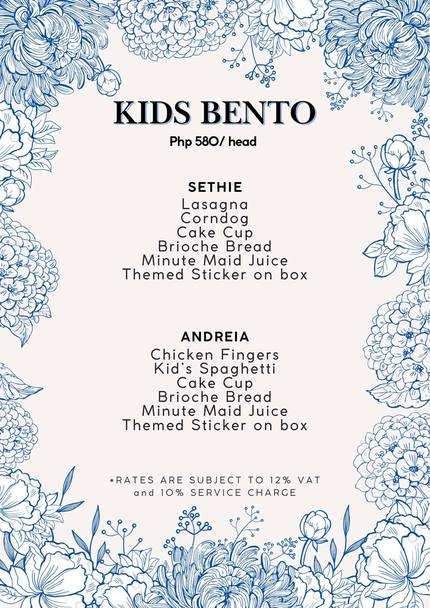 Kids Bento — Privè by Illo's catering menu page
